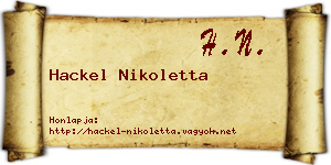 Hackel Nikoletta névjegykártya