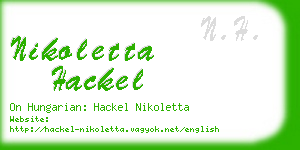 nikoletta hackel business card